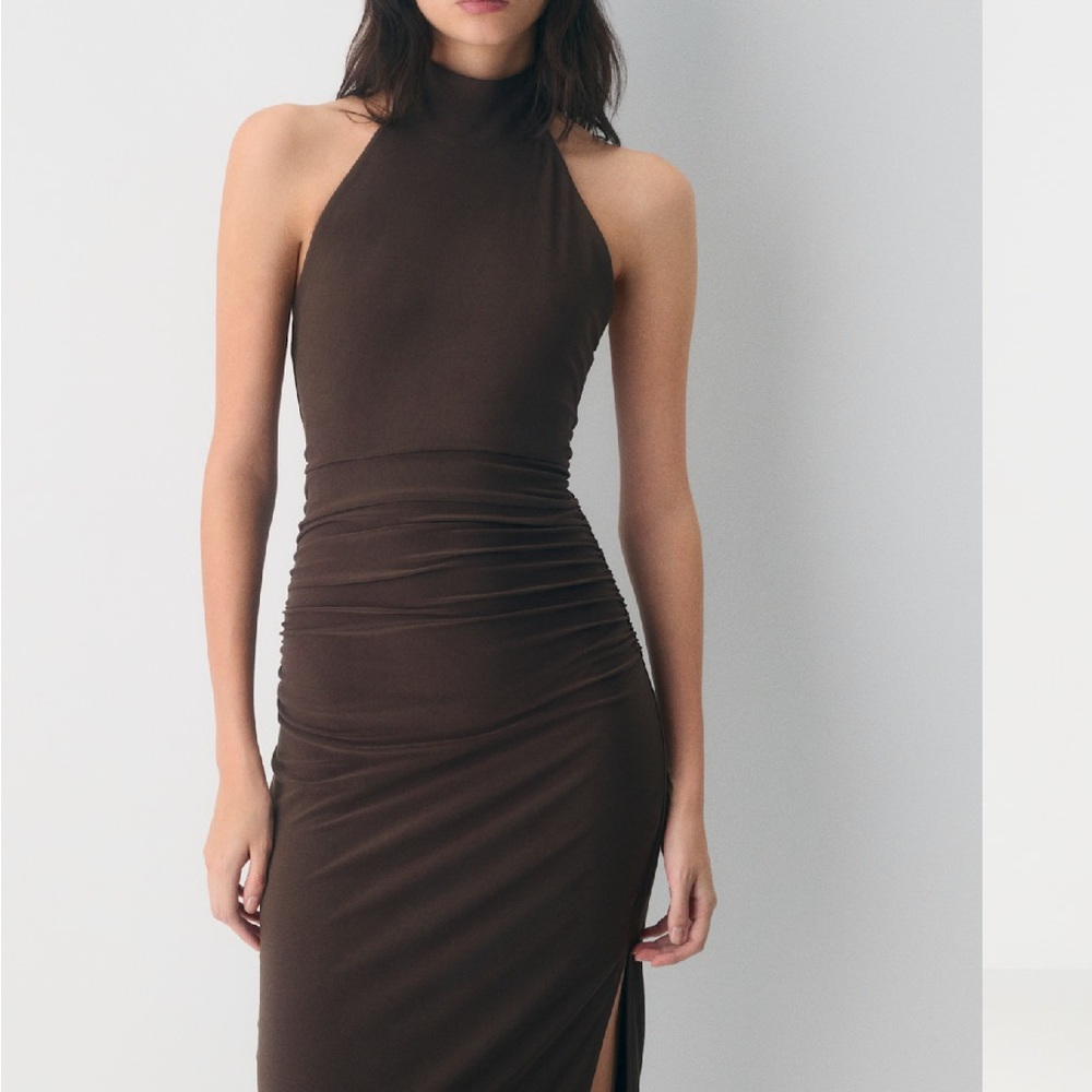 Wilfred Strapless Brown Dress
